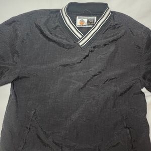 Vintage 90's The Rock Brand V-Neck Pullover Athletic Windbreaker Black